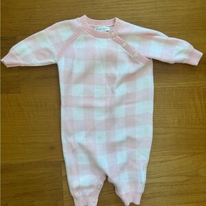 Ralph Lauren Pink and White Plaid Kids Footie